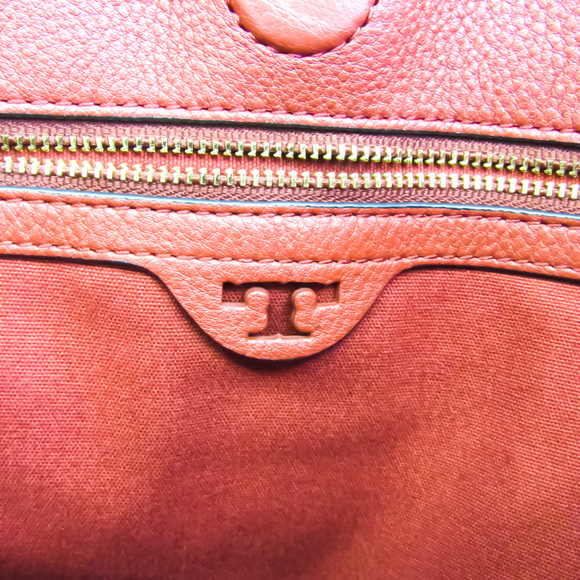 TORY BURCH Women's Leather Shoulder Bag Red Brown,Red Orange - Picture 10 of 10